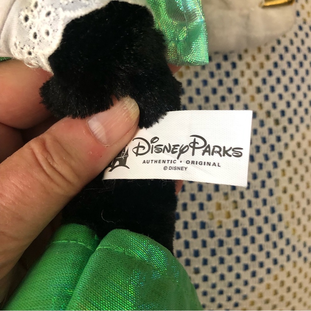 Disney Parks Minnie Mouse Dressed As Tinkerbell Stuffed Doll with Glitter Wings - Picture 6 of 7